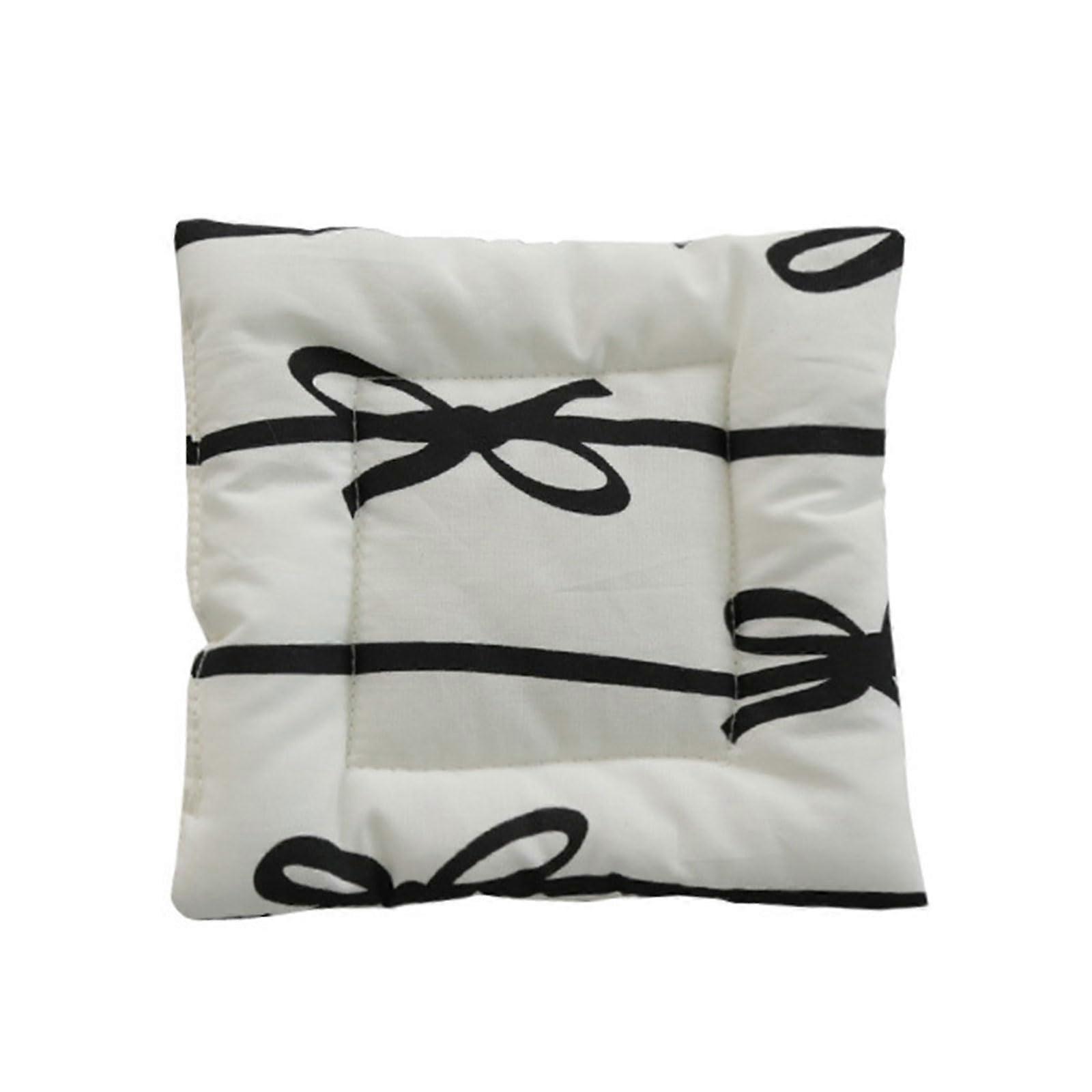 Quilted Cotton Tea Coasters Set of 6 Black Bow Design Comfortable Placemat for Elegant Dining Table Use