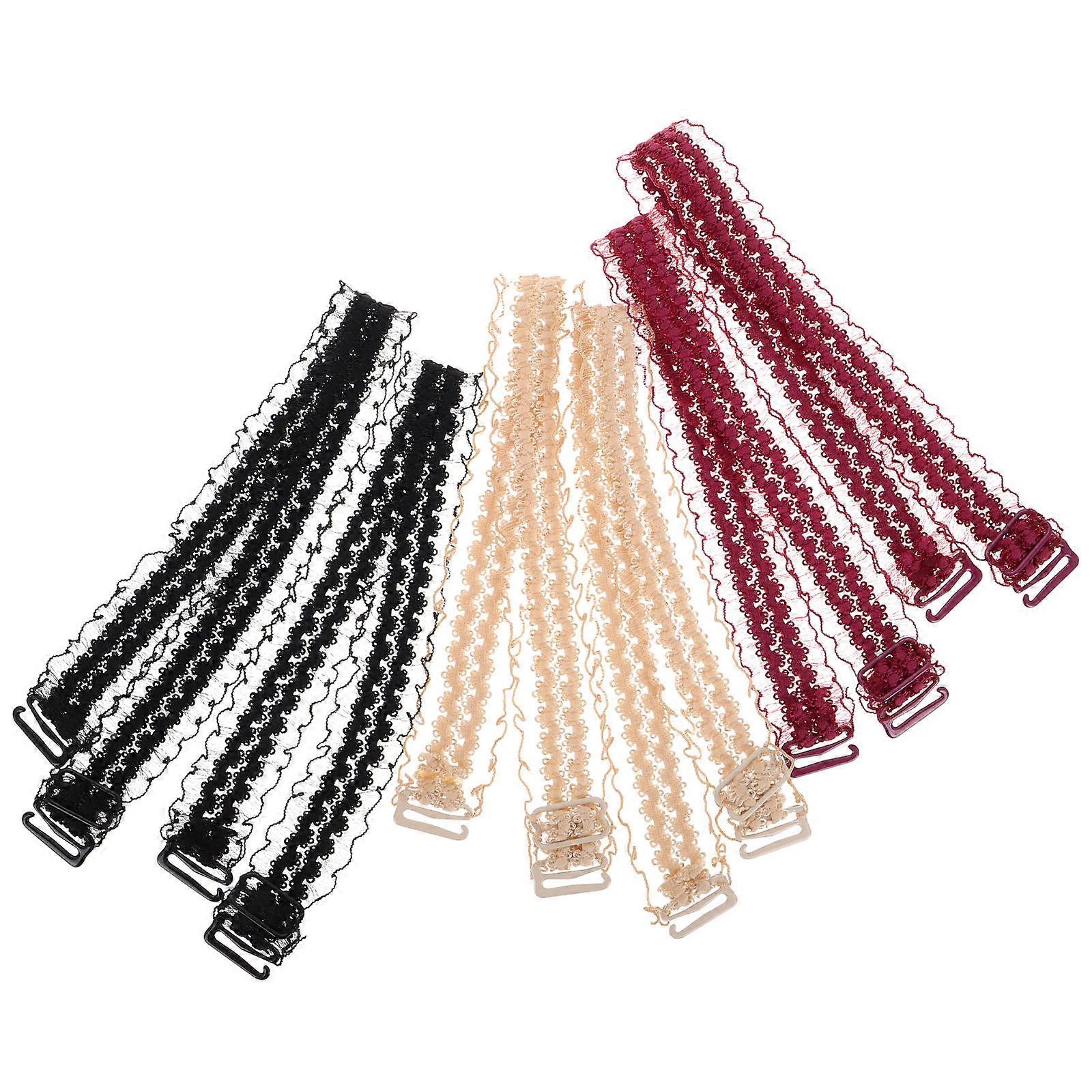 Wymienne ramiączka Regulowane ramiączka biustonosza dla kobiet do codziennego noszenia 3 pary Czerwony elegancki design