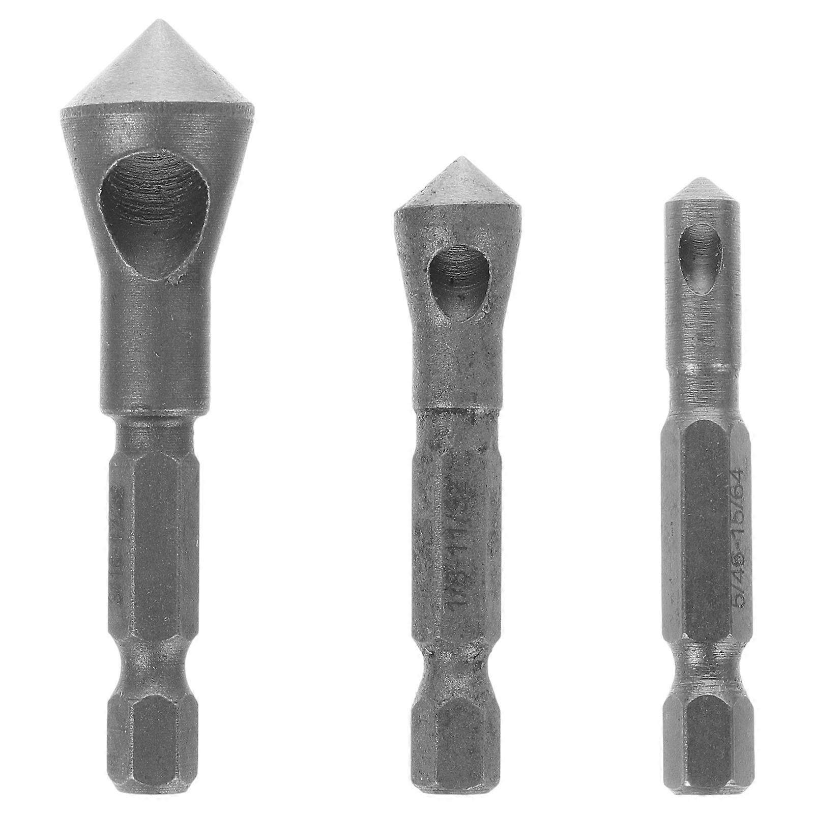 Deburring External Chamfer Tool Steel Single-End Countersink Cutting Tools Processing 6 x 2 x 2 cm 3Pcs