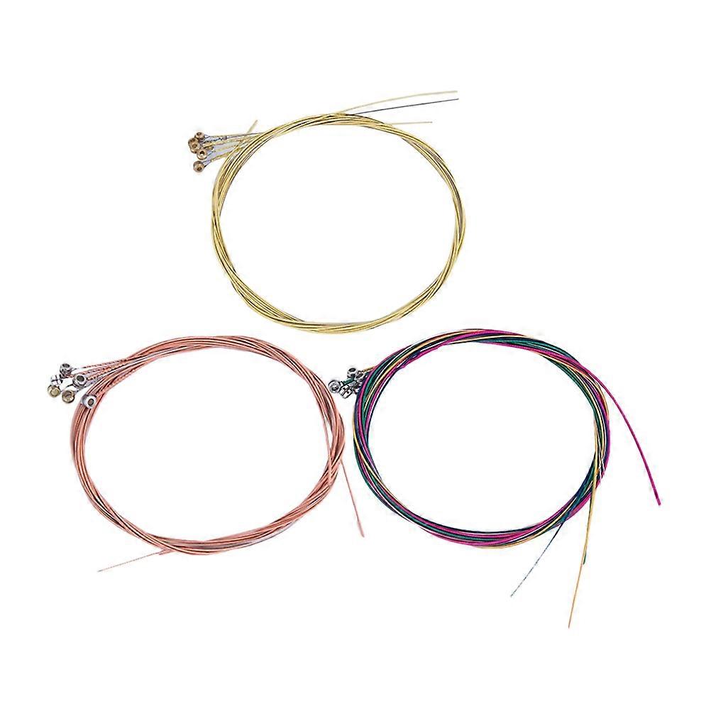 3 Sets Durable Acoustic Guitar Strings – Bright Tone, Comfortable Feel, Lightweight Replacement for Musicians