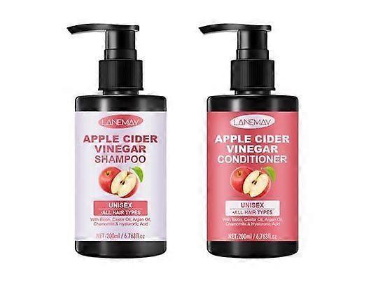 Apple Cider Vinegar Shampoo & Conditioner Set Sulfate-Free Anti-Dandruff Formula | with Biotin, Castor Oil & Argan Oil | Hydrates Dry Hair, Repairs D