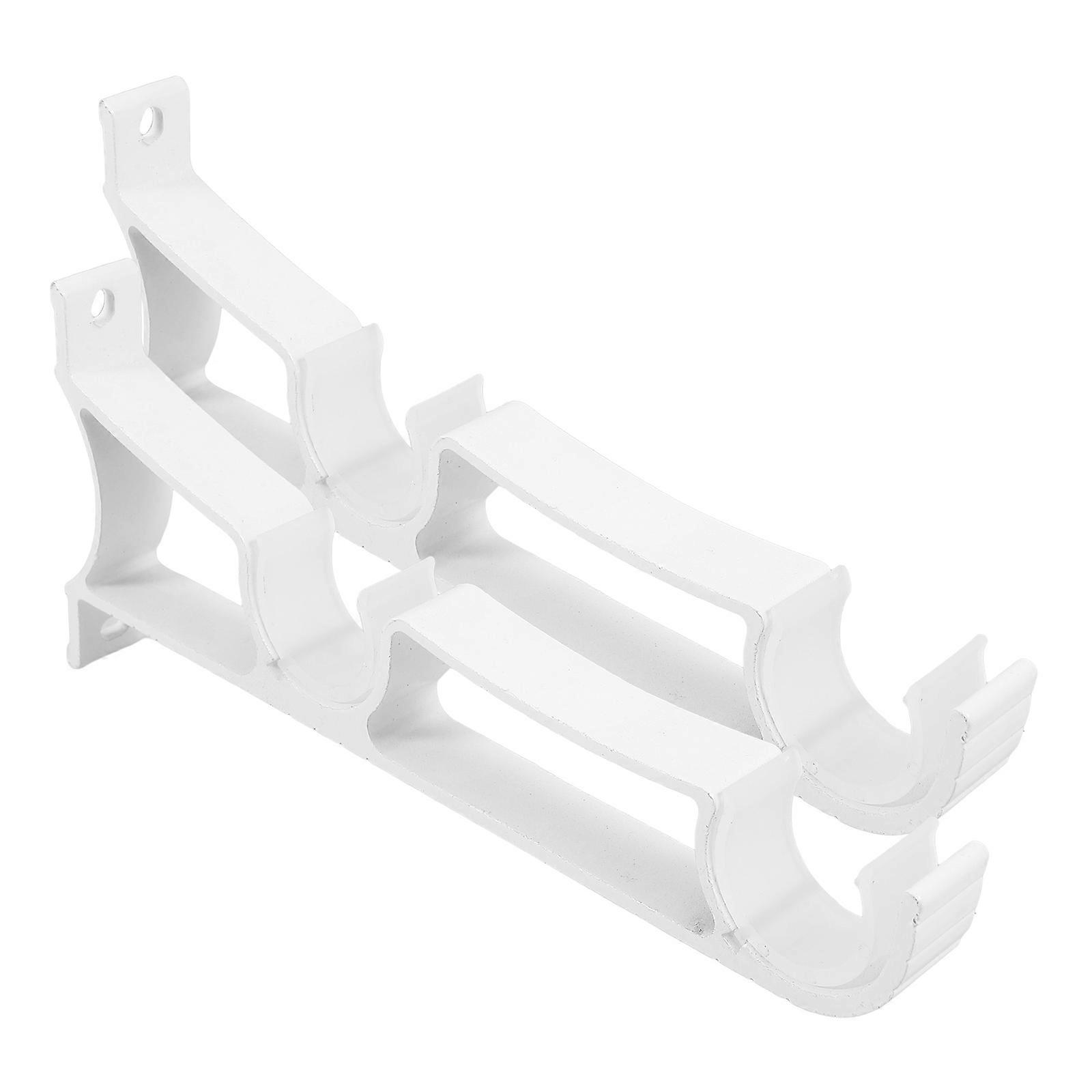 Thickened Aluminum Alloy Curtain Rod Brackets – Sturdy White Wall Mounted Shelf Supports for Window and Door Drapery