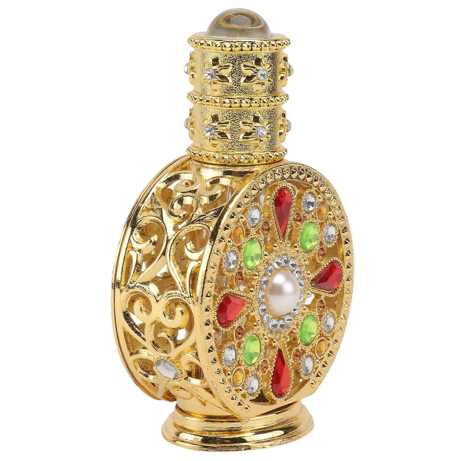 1Pc繊細な香水瓶シックなエッセンシャルオイルボトル液体ディスペンサーゴールデン