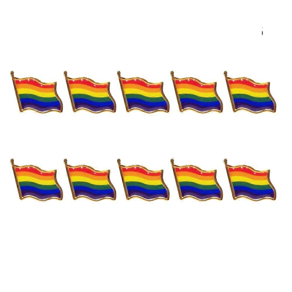 Brosch för kvinnor Regnbåge Flagga Form Festival Flerfärgad 2,1x1,9x1cm Järn Epoxi Stoving Lack Design 10st