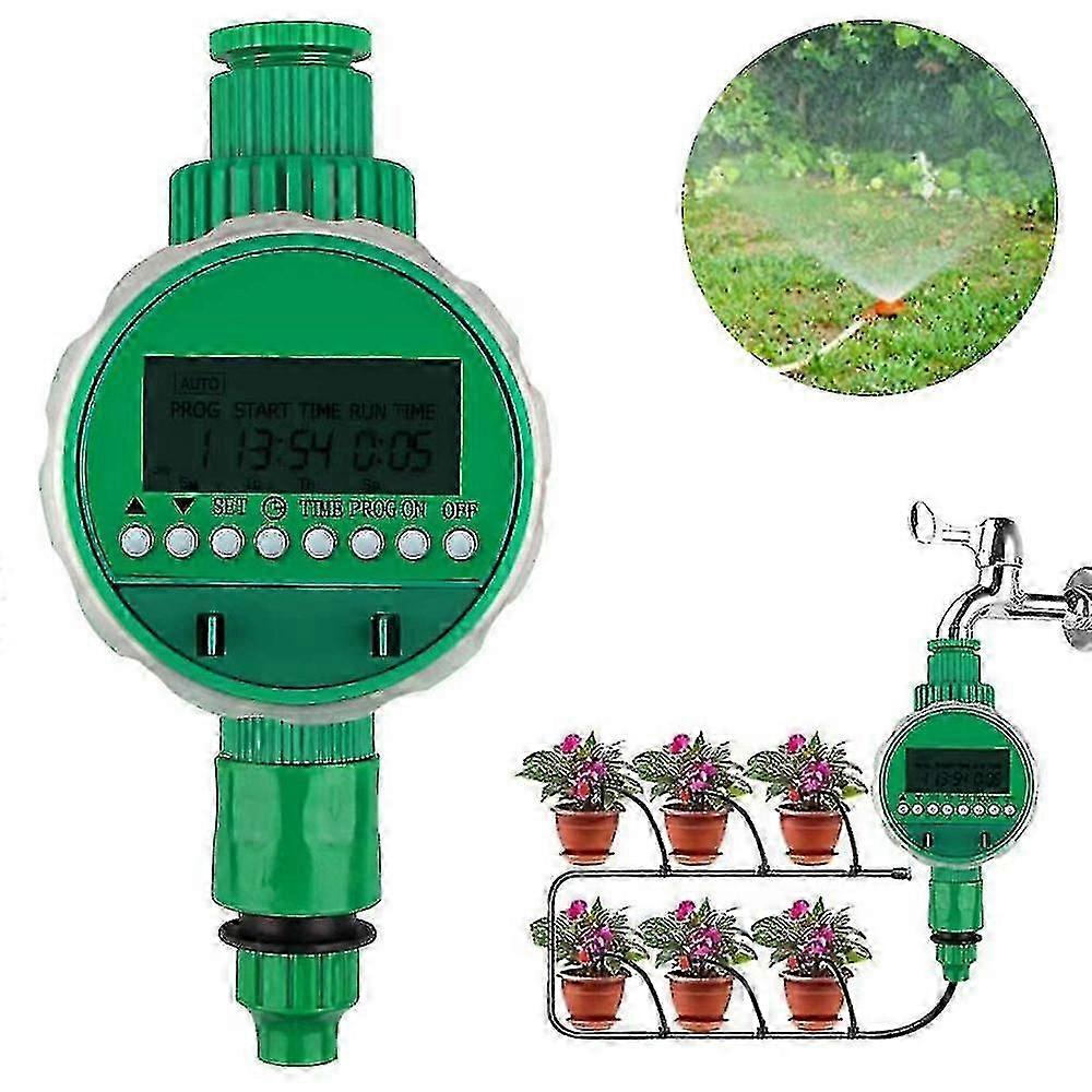 Automatic Watering Water Timer, Timer, Timer, Lcd Display, Digital Automatic Time-saving Irrigation With Waterproof Protective Cover For Garden Green