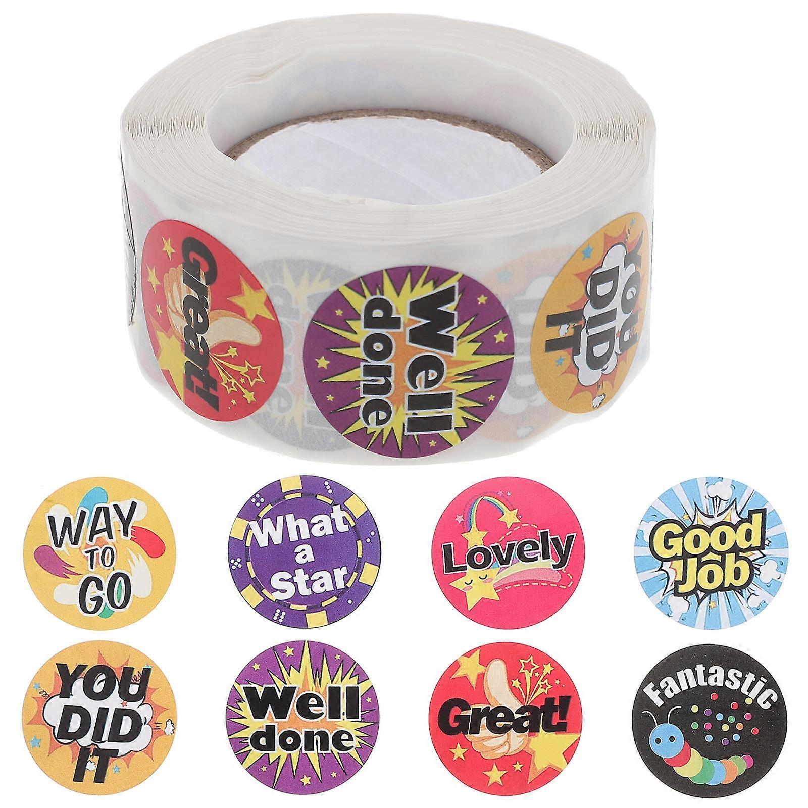 Kindergarten Stickers Reward Stickers Children School Motivational Multi-Colored 2.5x2.5CM Self-Adhesive 500 Per Roll