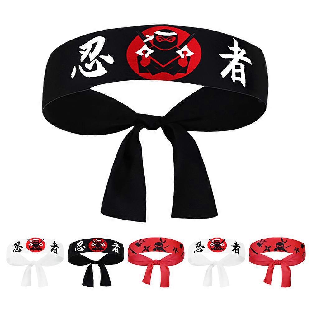 Samurai Headband Rectangular For Men Karate Training Adjustable Assorted Color 6Pcs