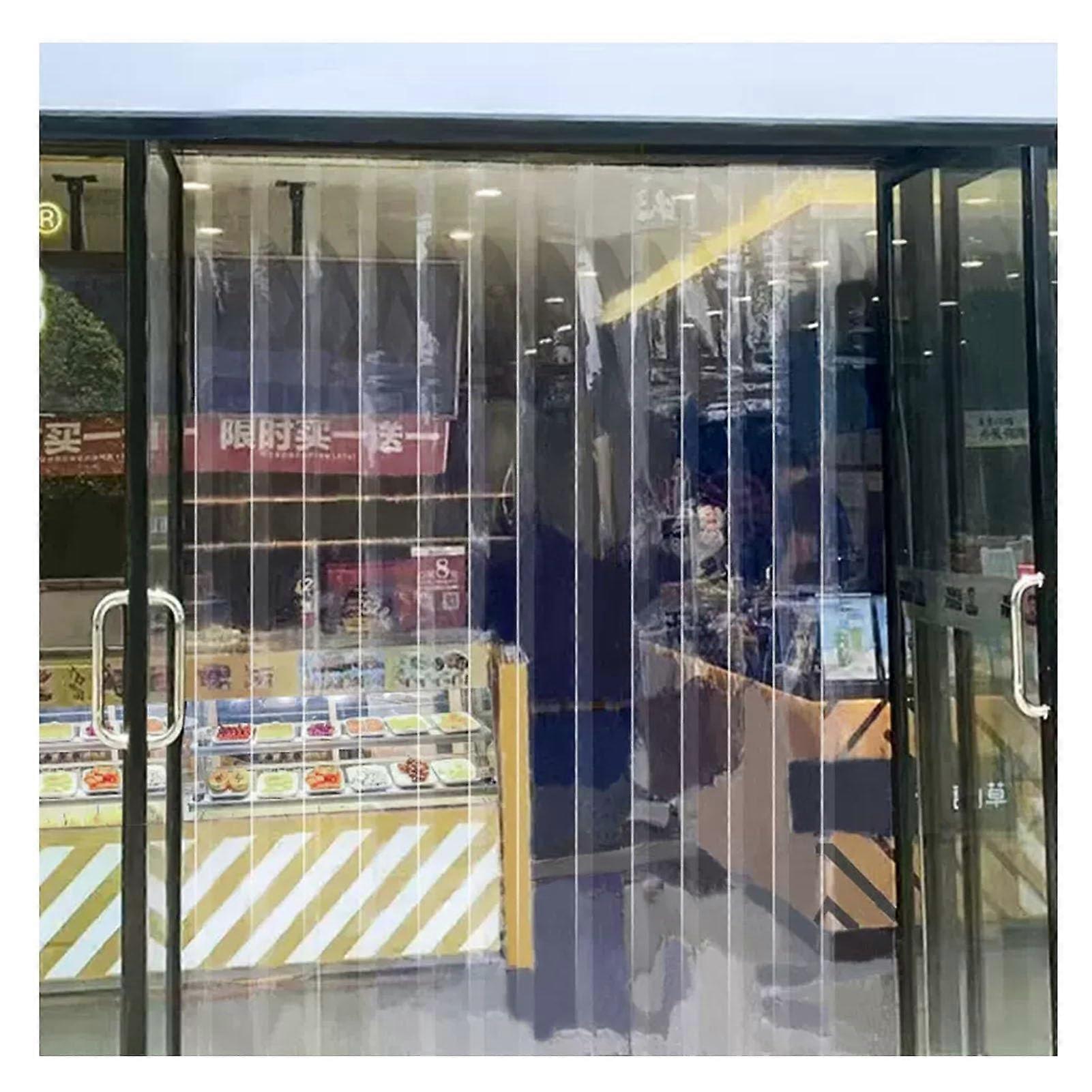 Customized PVC Door Curtain Made of Plastic Strips 120x350cm Thermally Insulated for Terrace and Industry