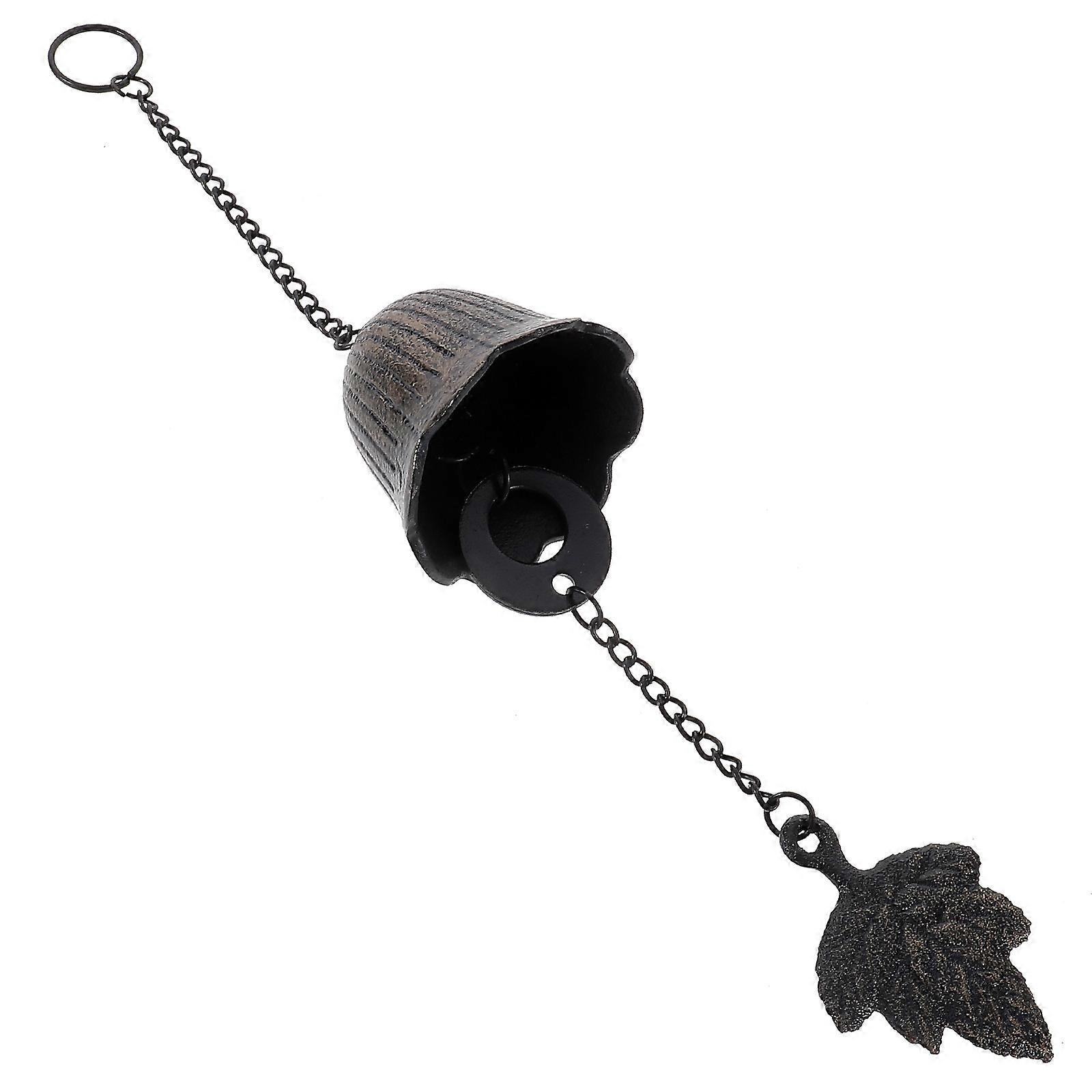 Metal Wind Chime Pendant Iron Wind Chime Home Decoration Maple Leaf Shape Simple Retro Design 30X5.5X5.5CM 1Pack