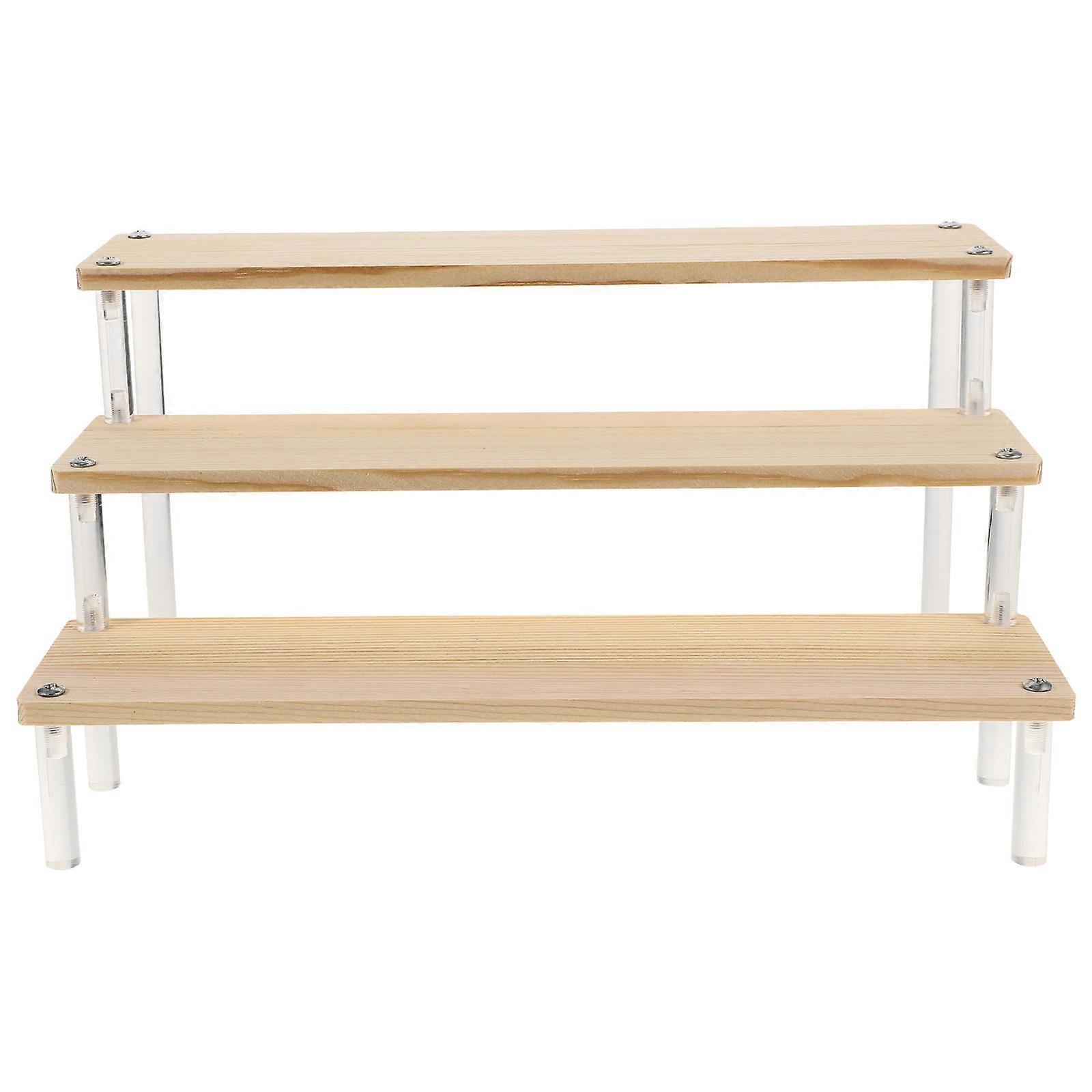 Retail Display Rack Acrylic Storage For Artifacts Home Use 30X19X14.8cm Ladder Design Simple And Elegant 1Pcs