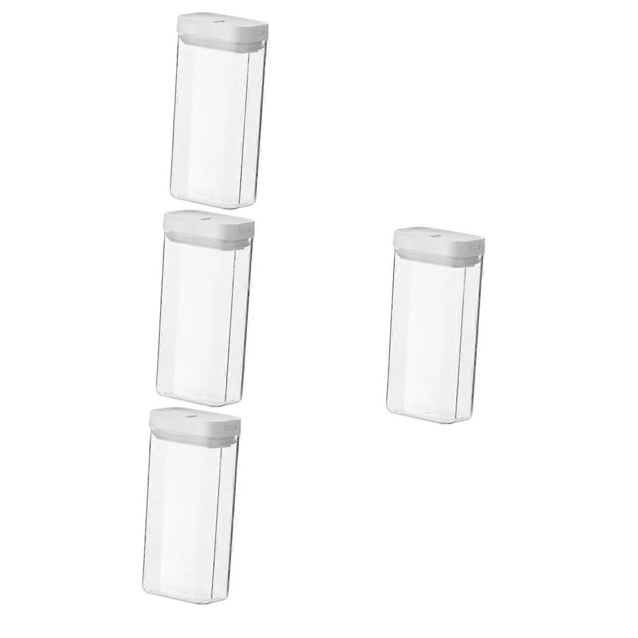 Storage Jars for Kitchen - Pack of 4 Airtight Plastic Containers for Pasta, Pantry Organization, 1.5 L Size