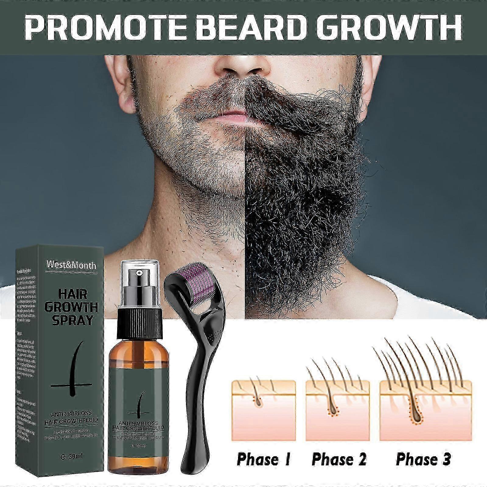 30ml Herren Bartwuchs Roller Kit Pflegender Öl Enhancer für Männer