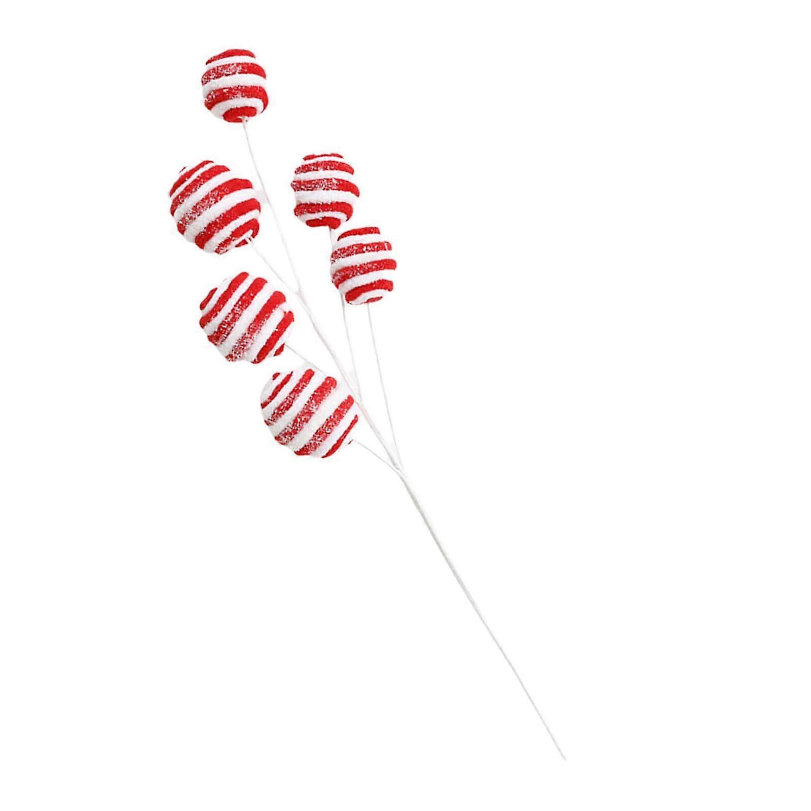 Christmas Tree Picker With Curled Stem Festive Plush Picks For Home And Office Craft Decoration