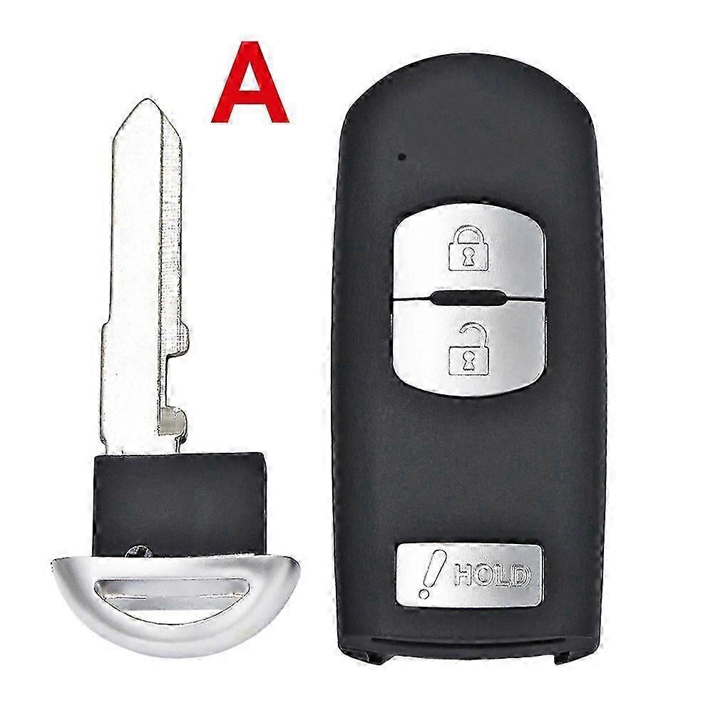 Ecusells 2/3/4 Buttons Replacement Remote Car Key Shell Case Fob For Mazda 3 5 6 CX-5 CX-7 CX-9 Red Holder with Emergency Key