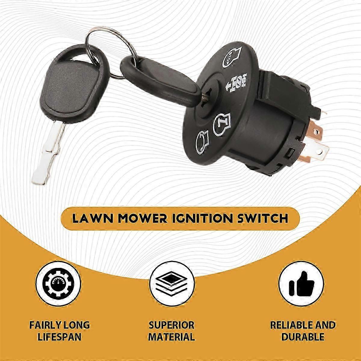 Ignition Switch 4 Position with Key suitable for Riding Lawn Mower Tractor 193350 532193350