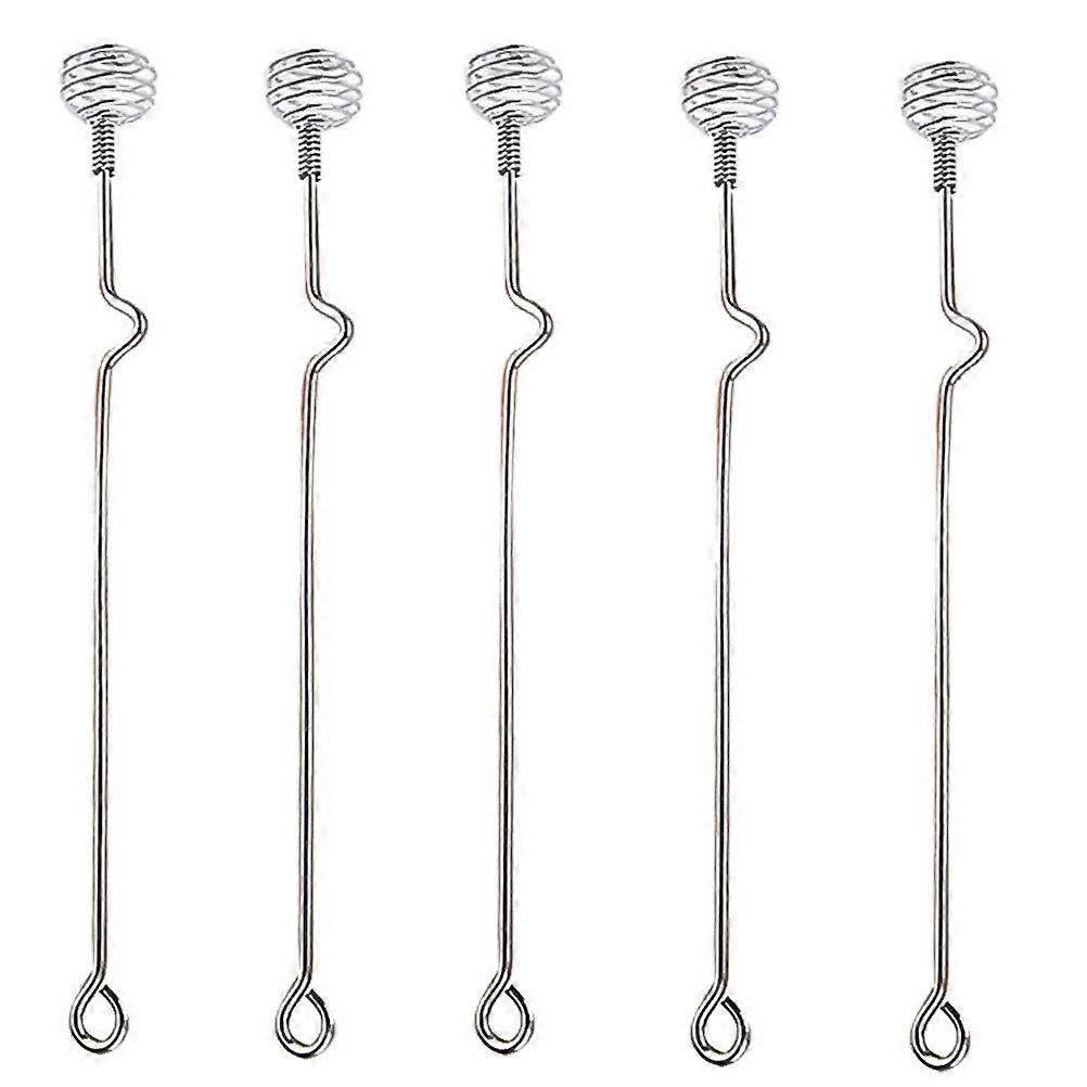 シロップディッパースティックステンレス鋼蜂蜜ミキシングスプーン毎日使用シルバー23.5 * 2.5 * 2.5cm攪拌5個