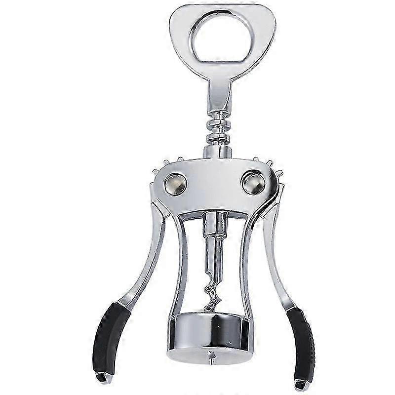 Winged Bottle Opener/Corkscrew for Beer and Red Wine with Two Anti-Slip Levers