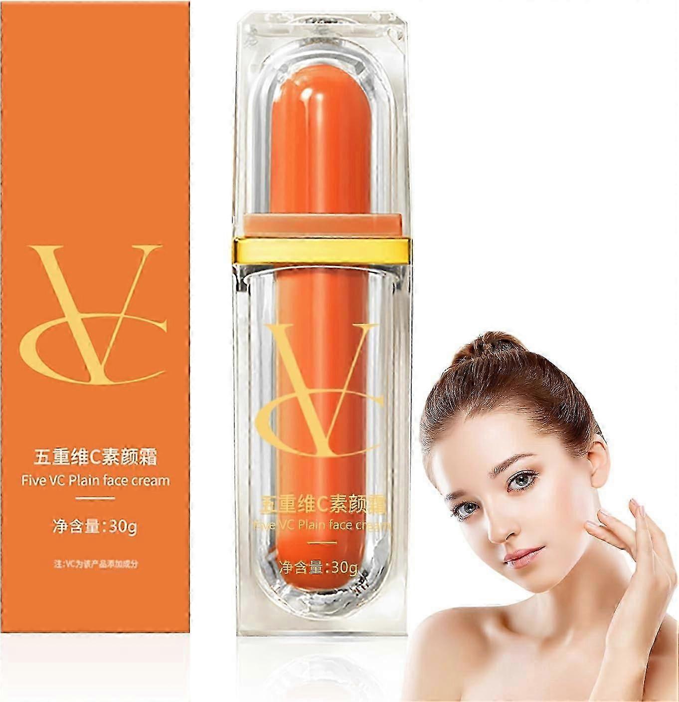 Five Vitamin C Cream For Face, Multi-Vc Natural Makeup Cream, Five Vitamin C Tone-Up Cream, Moisturizing Makeup Tone up Cream