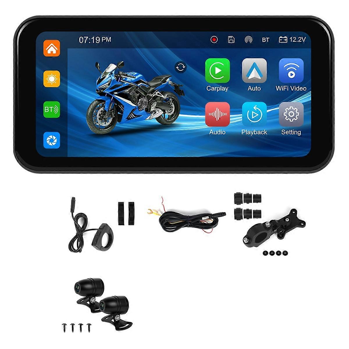 6.25 Inch Portable Motorcycle IP67 Waterproof Wireless for CarPlay Android Auto Mote Smart Display
