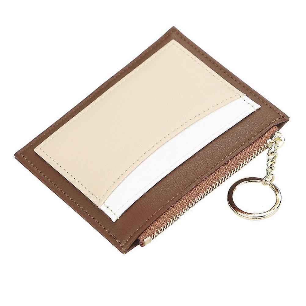 Female Zipper Wallet Travel Daily Commuting Multi Holder Blocking Wallet Brown 1Set