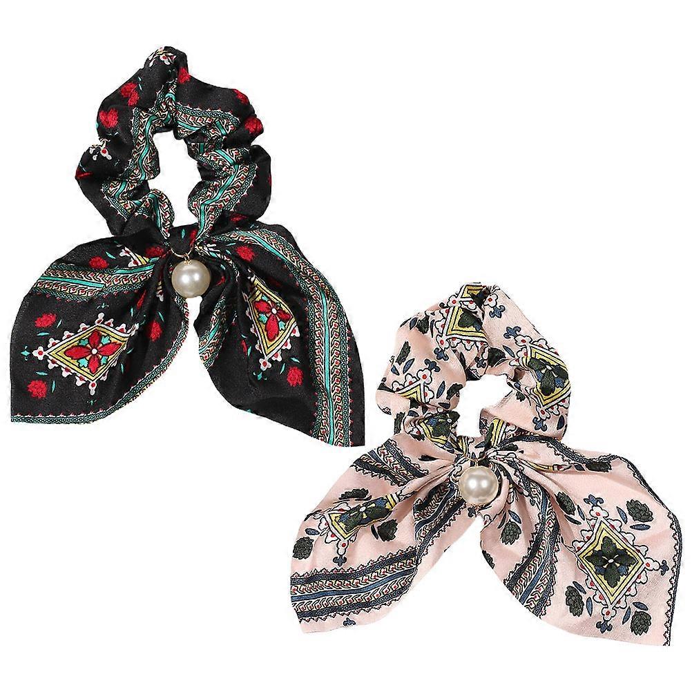 Bowknot الشعر الملونة Scrunchies أنيقة خفيفة الوزن ربطات الشعر للنساء ، عصابات شعر مريحة للحفلات ، تأثيري وملابس يومية