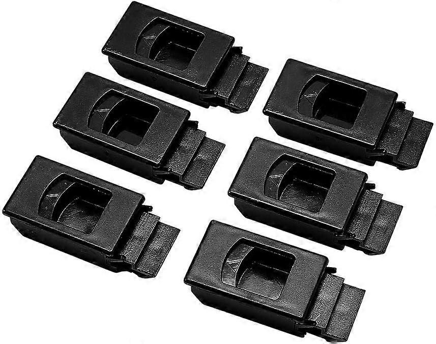 Plastic Slide Latch Window Door Inside Pull Rectangular 61mm Length Black 6pcs 6pcs