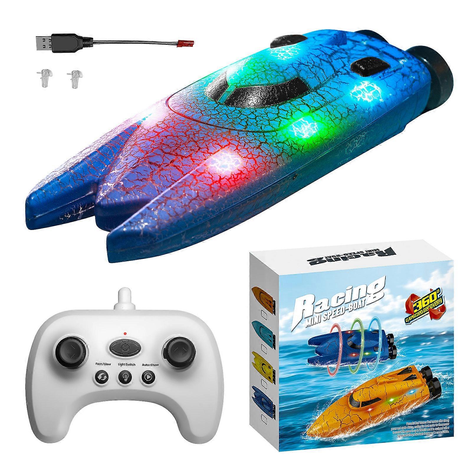 2.4GHz Remote Control Boat With LED Lights Easy to Use Remote Control for Effortless Navigation. for Pools Lake