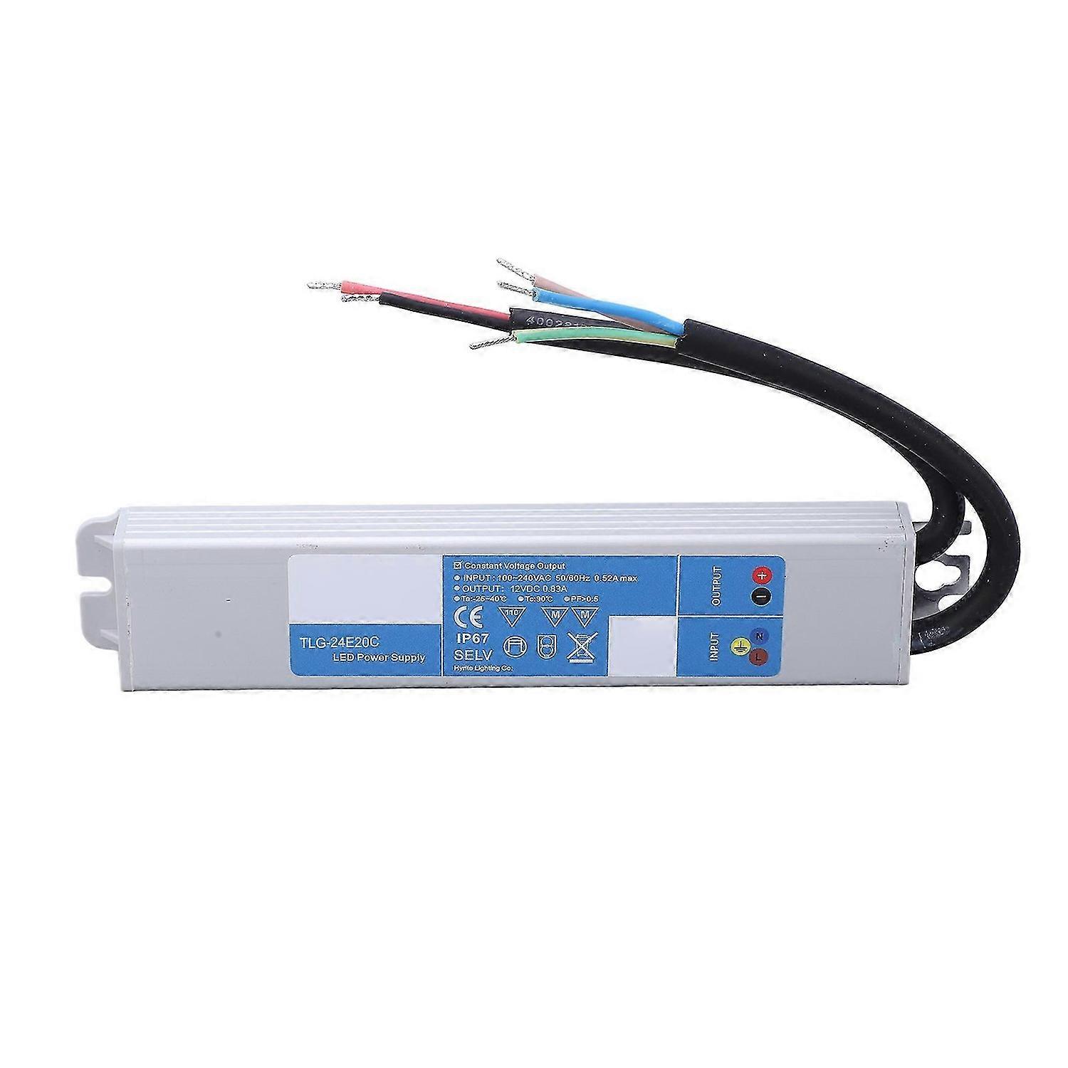 LED Driver IP67 Waterproof LED Power Supply Transformer Adapter for LED Light Outside Input 100240VAC DC24V 20W