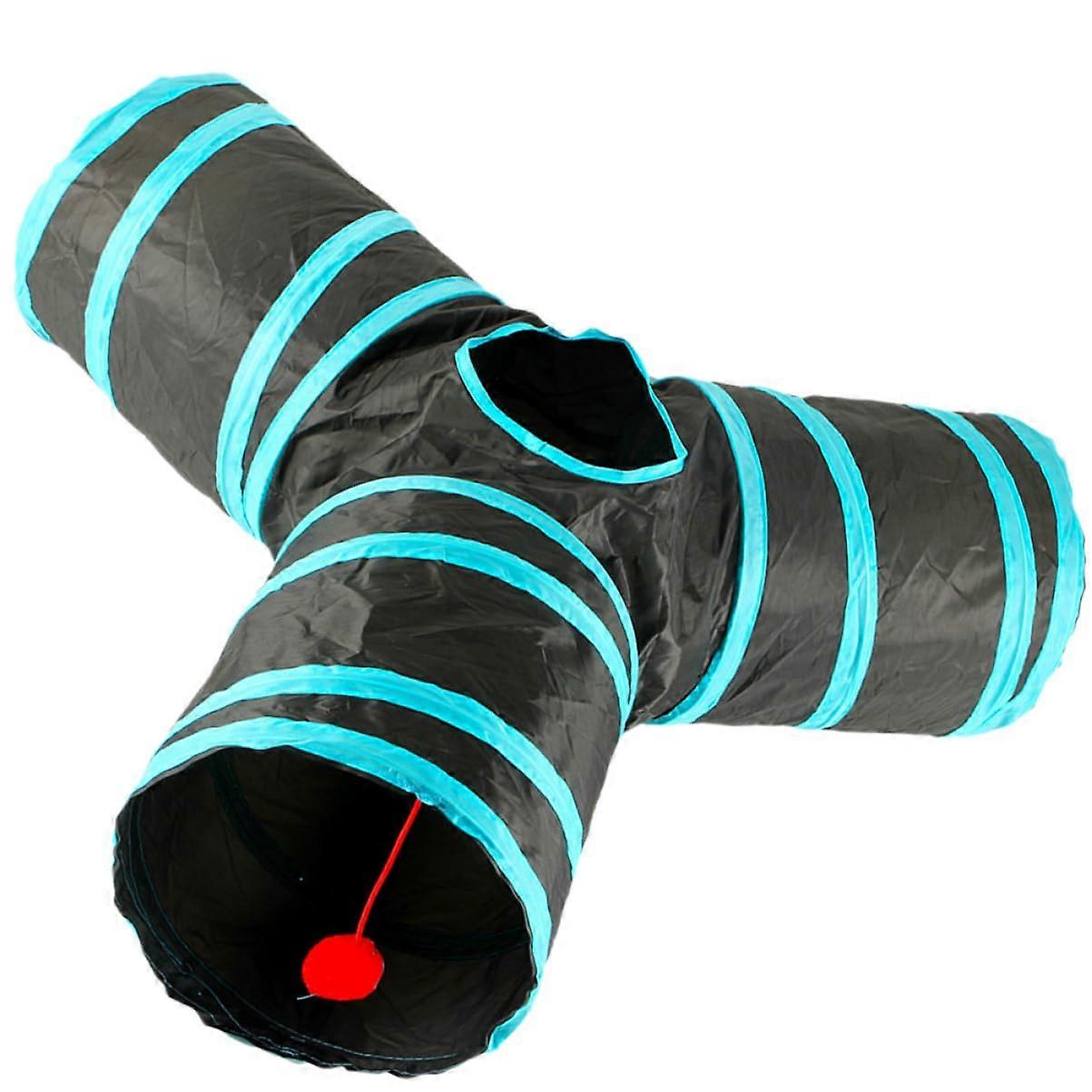 Foldable Cat Tunnel for Cats, Interactive Cat Toy with Tunnels for Exercise, Portable Play Tunnel with Crinkle Sound for Healthy Entertainment