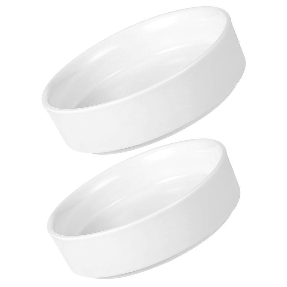 Heavy Duty Ceramic Plant Saucers 2pcs Durable Flower Pot Trays for Indoor & Garden Plants, Stable Base for Water Drainage and Soil Spill Prevention