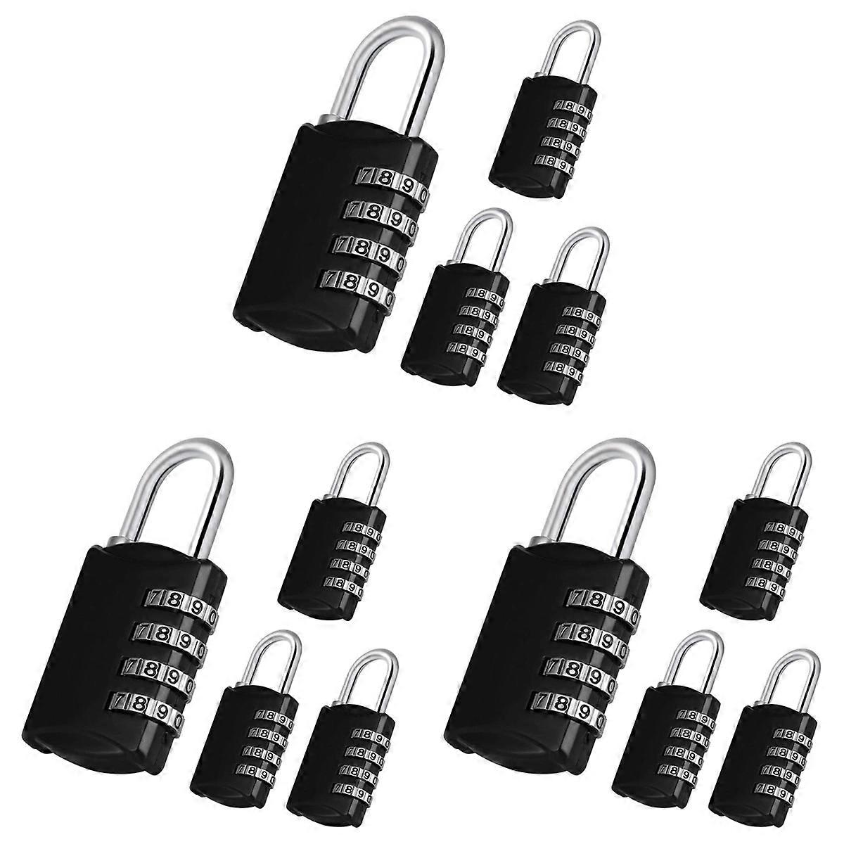 Combination-Padlock 4-Digit-Gym-Locker-Lock - 4 PCS Resettable Combo
