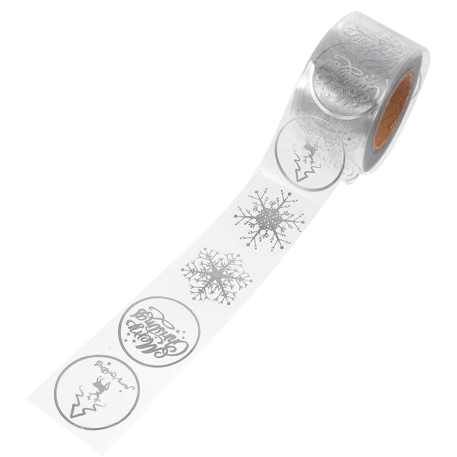 Transparent Round Christmas Snowflake Stickers Festive Craft Decals for , Envelopes & Holiday Decorations
