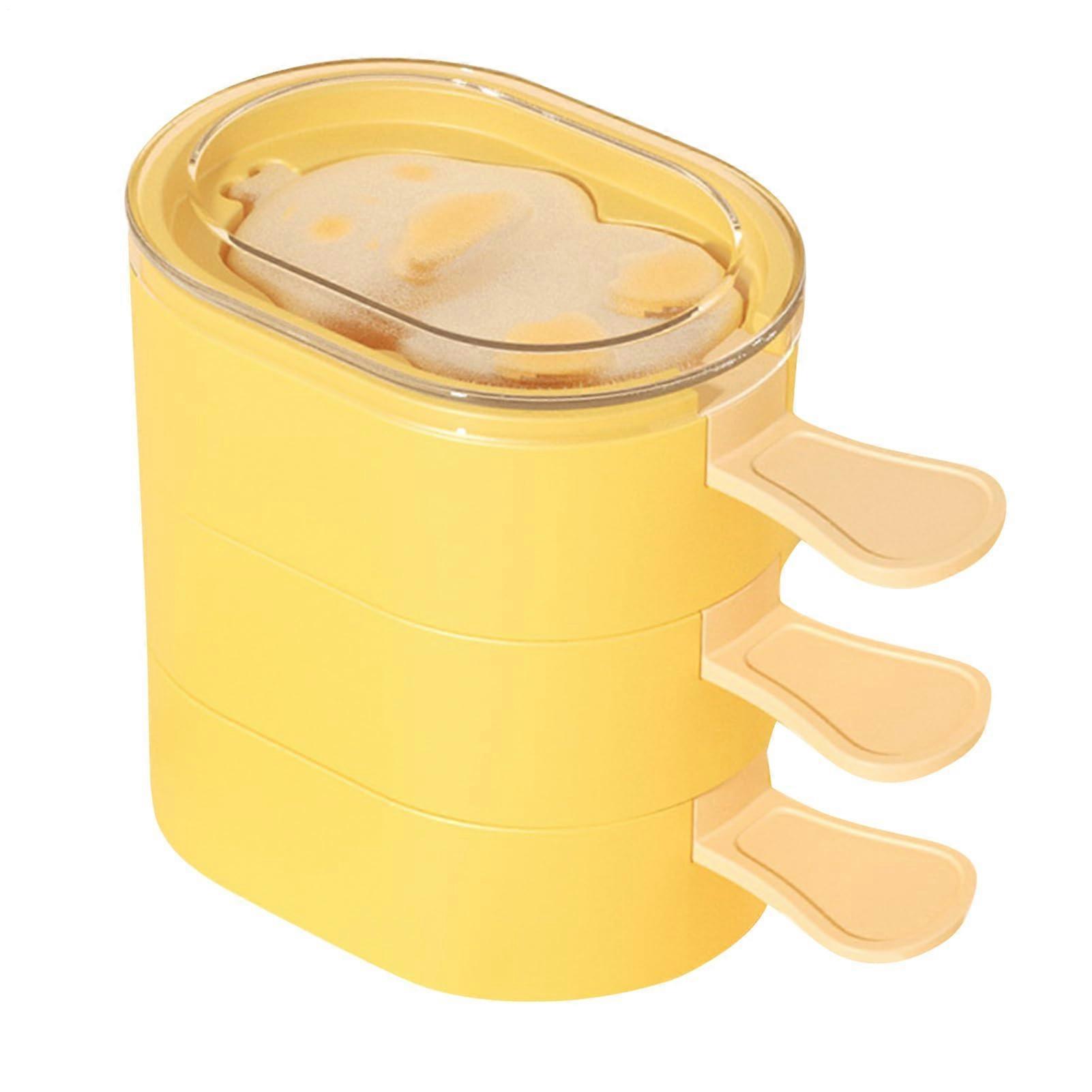 Pop Molds on a Stick for Kids, Ice Pop Maker, Reusable Homemade Treats, Chocolate Juices, Puree and Applesauce, Fun Enjoyment Yellow'