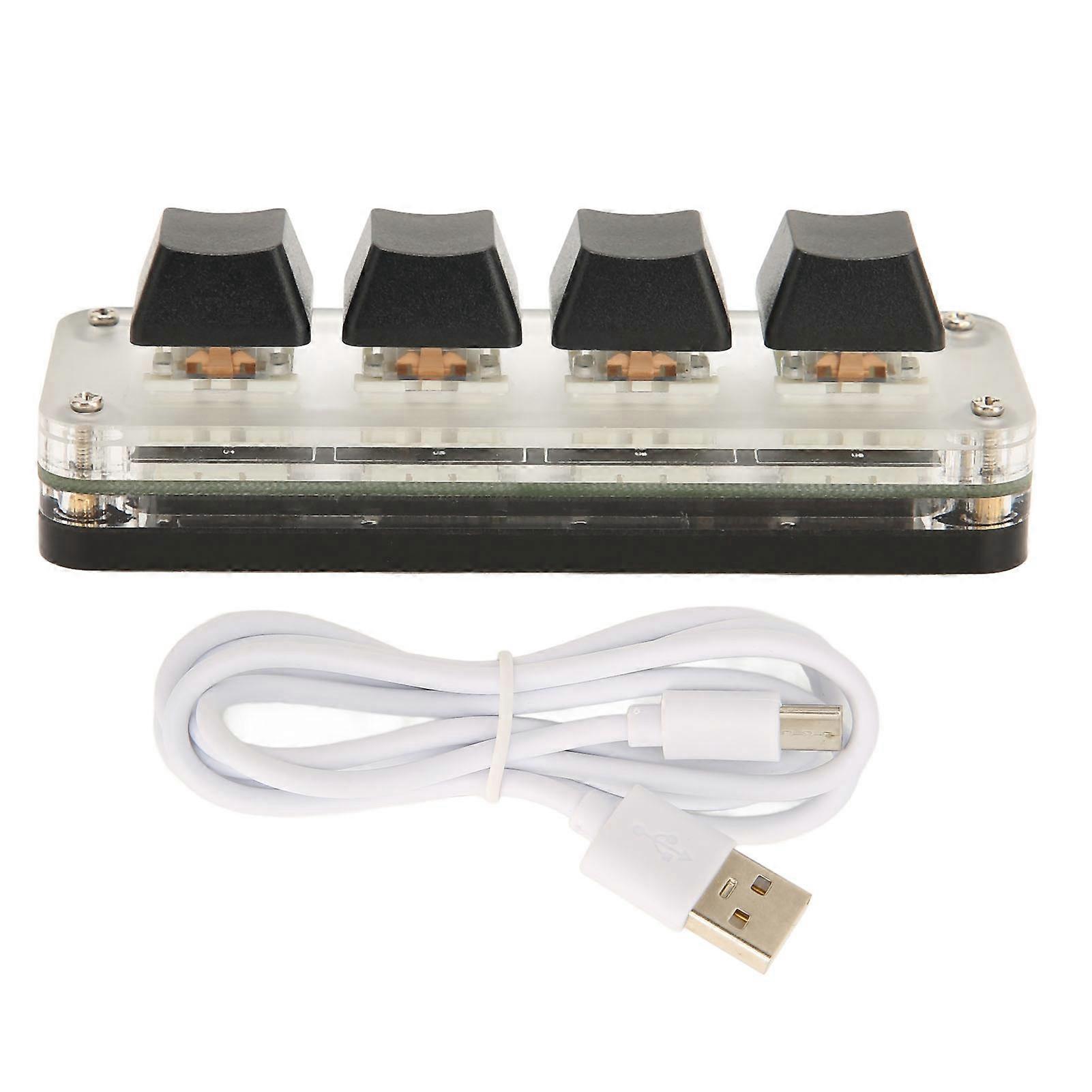 Programmable USB 4 Keys Mini Portable Mechanical HID DIY Programmable Keyboard RGB OSU Gaming Keypad