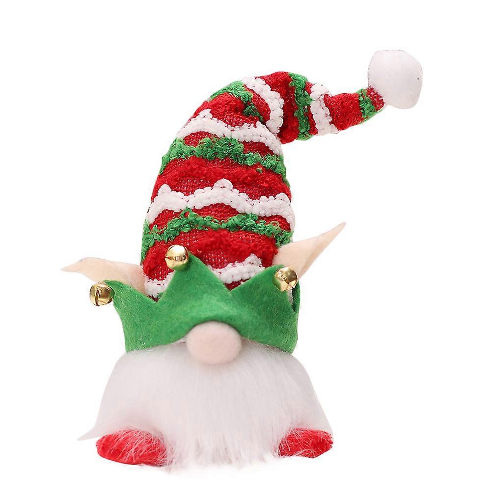 Tree Ornament Christmas Style Gnome Ornament Standing Figure Artificial Wool Material Home Decoration Battery Powered 1Pack