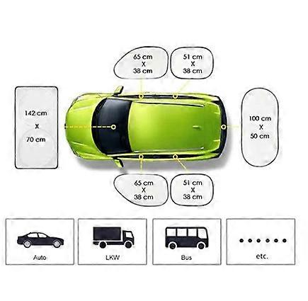 6Pcs Car Windshield Sun Shade Set Silver Coated Double Loop Automotive Sunshade Sun Blocker Kit