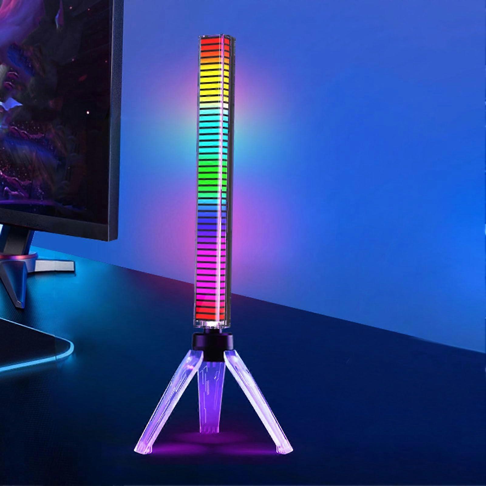Rechargeable RGB Sound Control Light, Pickup Music Rhythm Light with Tripod, Dynamic Music Sync Modes, App Control, Ambient Light in Multiple Colours