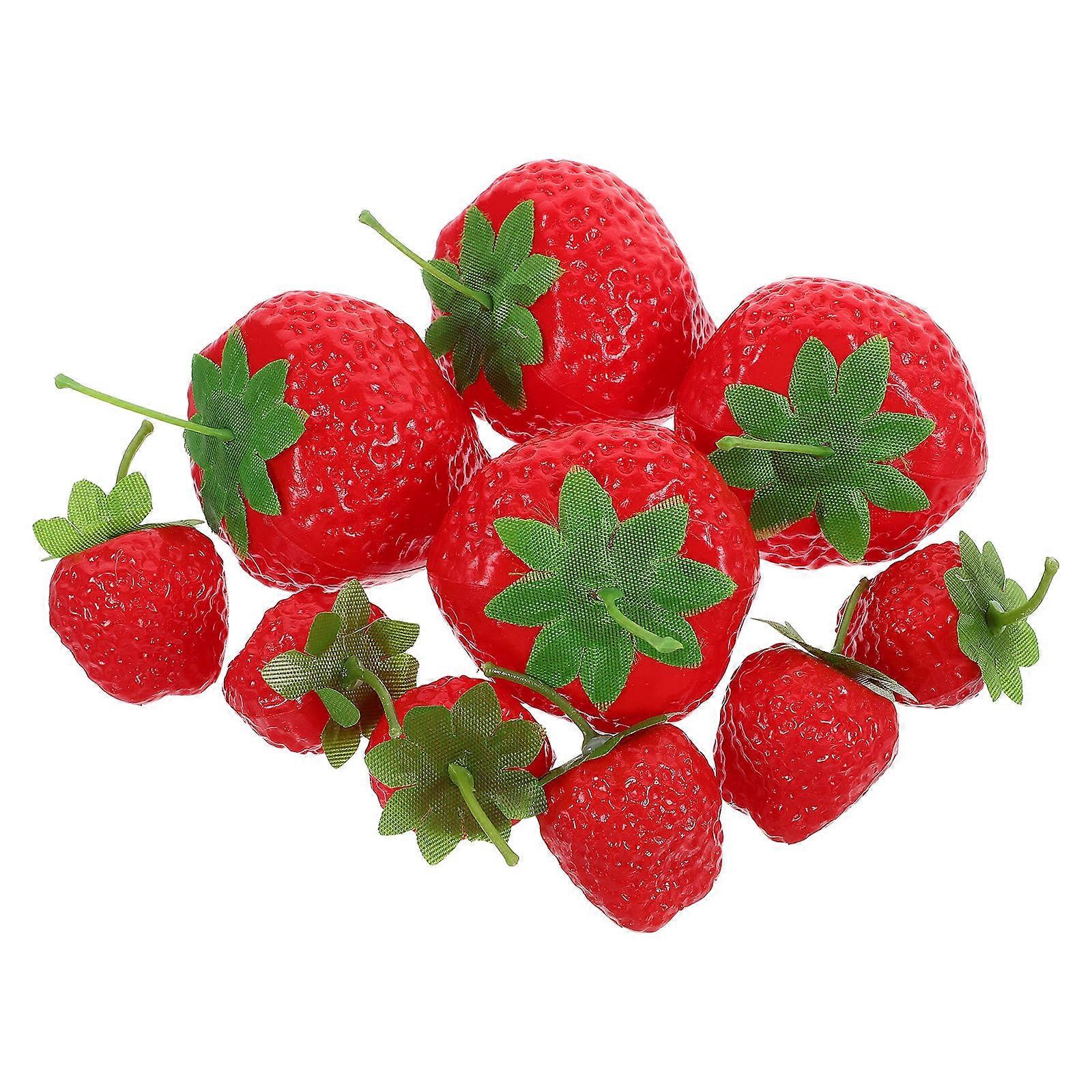 Artificial Fruits Large Strawberry Props Realistic Design General Users 10Set