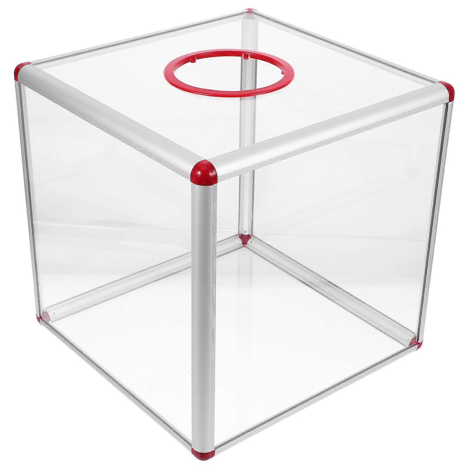 Acrylic Raffle Box Clear Design For Participants And Organizers 29.00X29.00X29.00CM Donation Collection 1Set