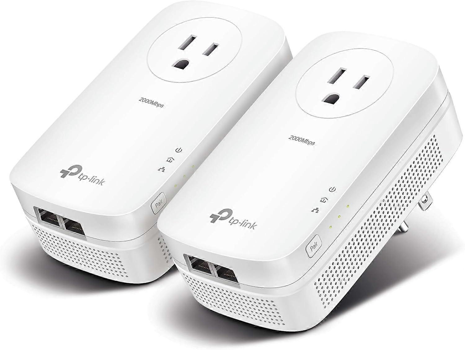 AV2000 Powerline Ethernet Adapter TL-PA9020P KIT - Powerline Netzwerkadapter mit Passthrough, Rauschfilter, 2x2 MIMO, 2 Gi