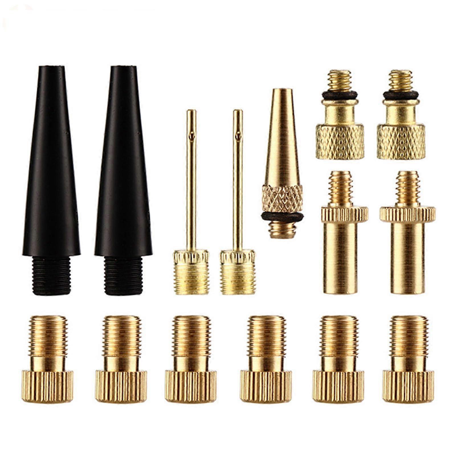 Bicycle Valve Adapter Accessories Set - 15 Pieces, Compatible with Presta and Schrader Valves, 6000mAh Battery