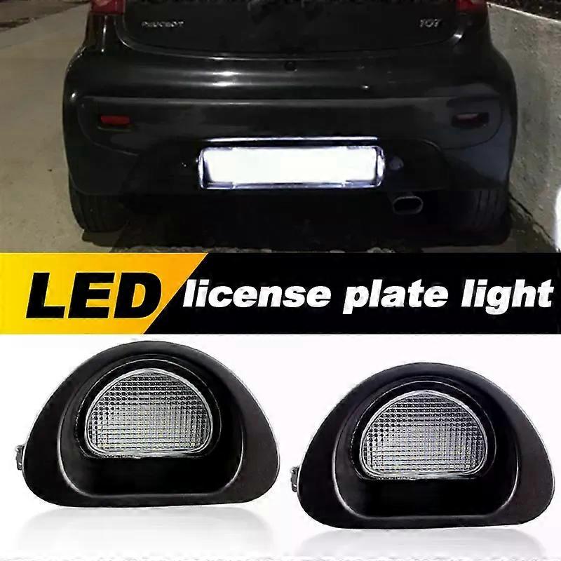 2Pcs για Citroen C1 2005-2013 Peugeot 107 MK1 2005-2014 18SMD LED πίσω φανός φωτός πινακίδων αριθμών OEM# 6340E2