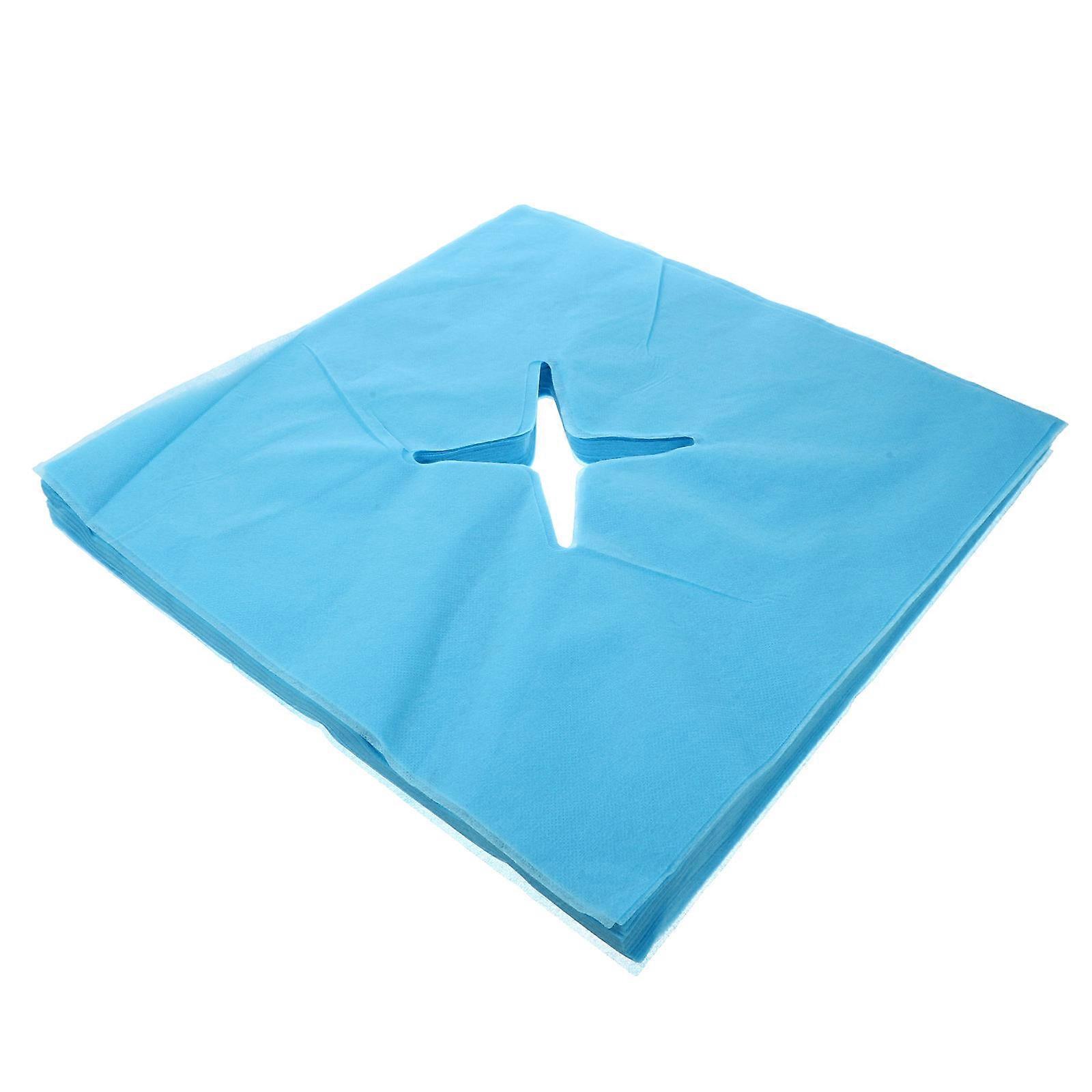 Spa Facial Bed Hole Covers Non-Woven Fabric Disposable Headrest Pads For Beauty Care Home Use Blue 40X39.5X0.1CM 100Set
