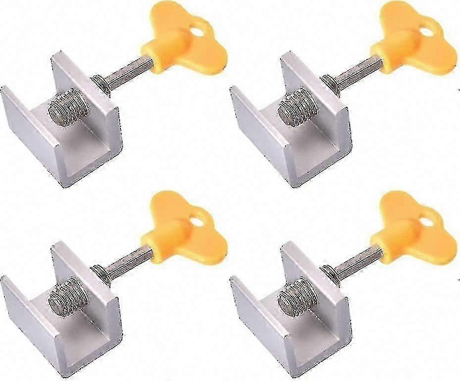 Adjustable Sliding Window Locks 4-Pack - Aluminum Alloy Door Stoppers for Secure Sliding Doors & Windows