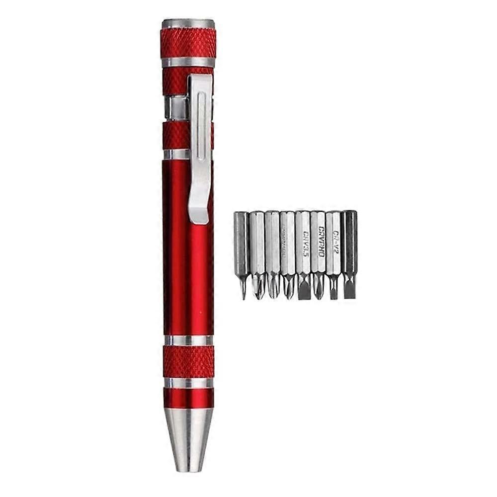 9 Pcs Mini Screwdriver Set with 8 in 1 Aluminum Pen Handle, Durable Phillips Tool for Electronics Repair and Maintenance