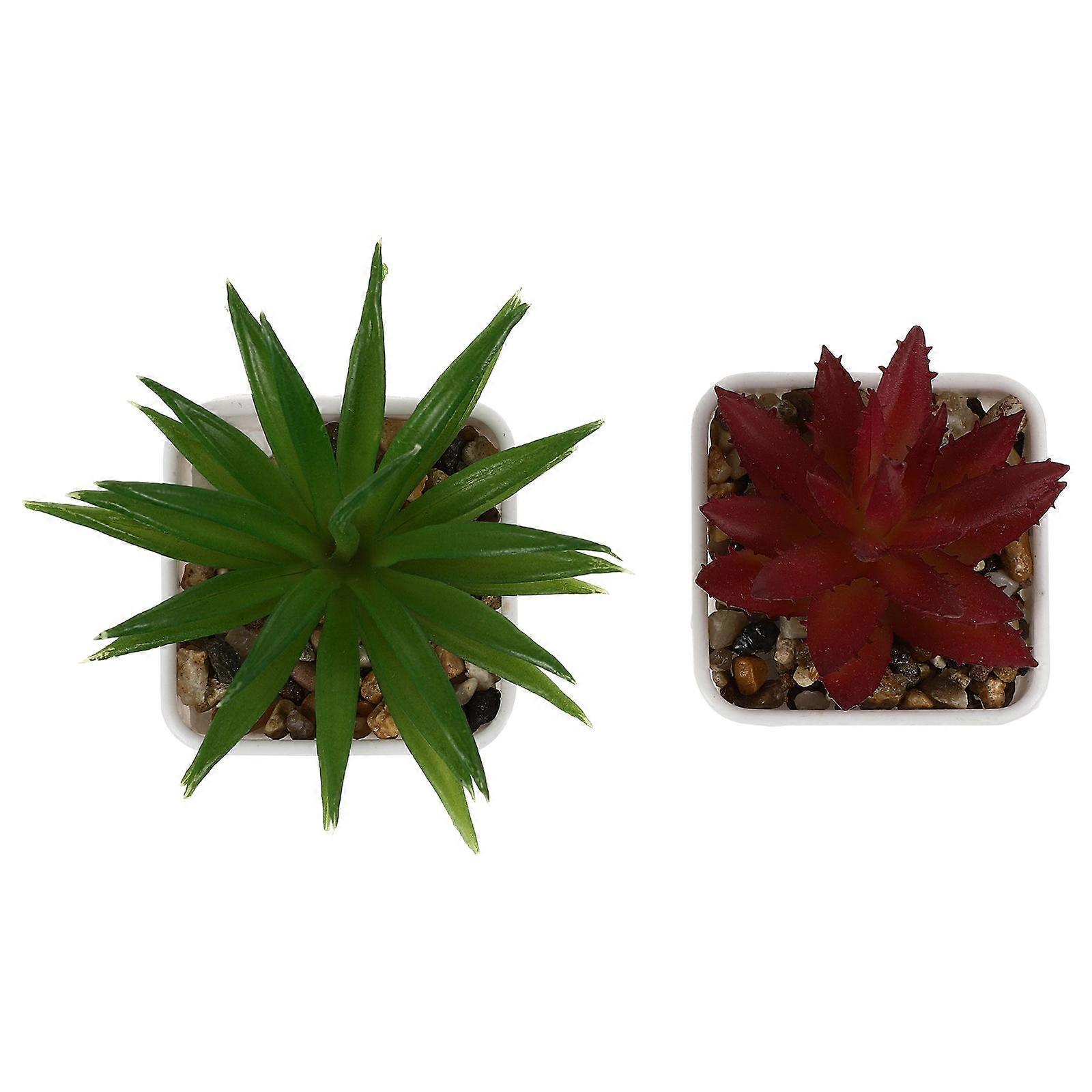 Artificial Succulent Plants for Decor Made of PVC and Fade Resistant 2 Pcs Assorted Color