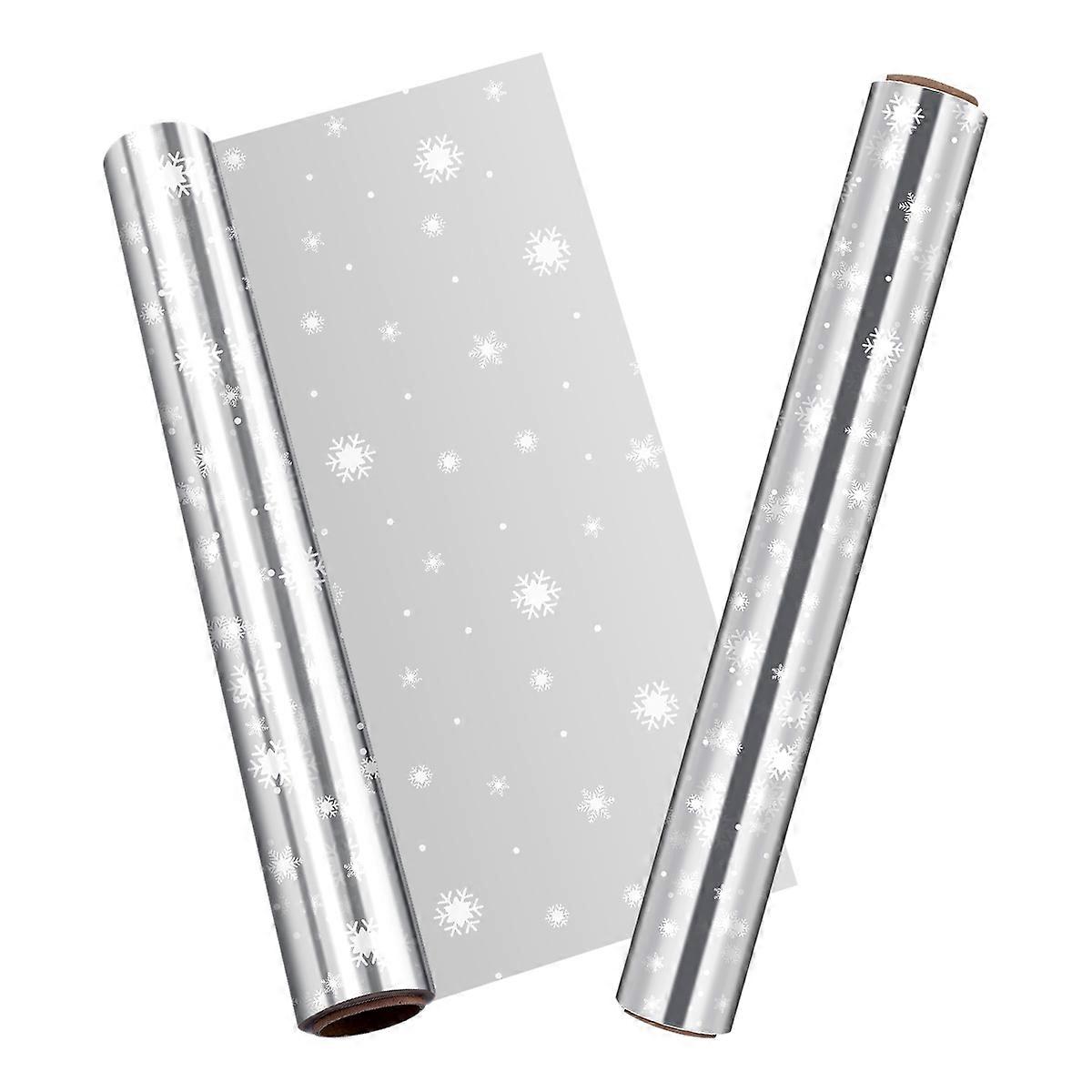 Winter Cellophane Wrap Stobok Snowflake Cellophane Roll For Decorating Cookies Candies 3000x40cm 1Pack
