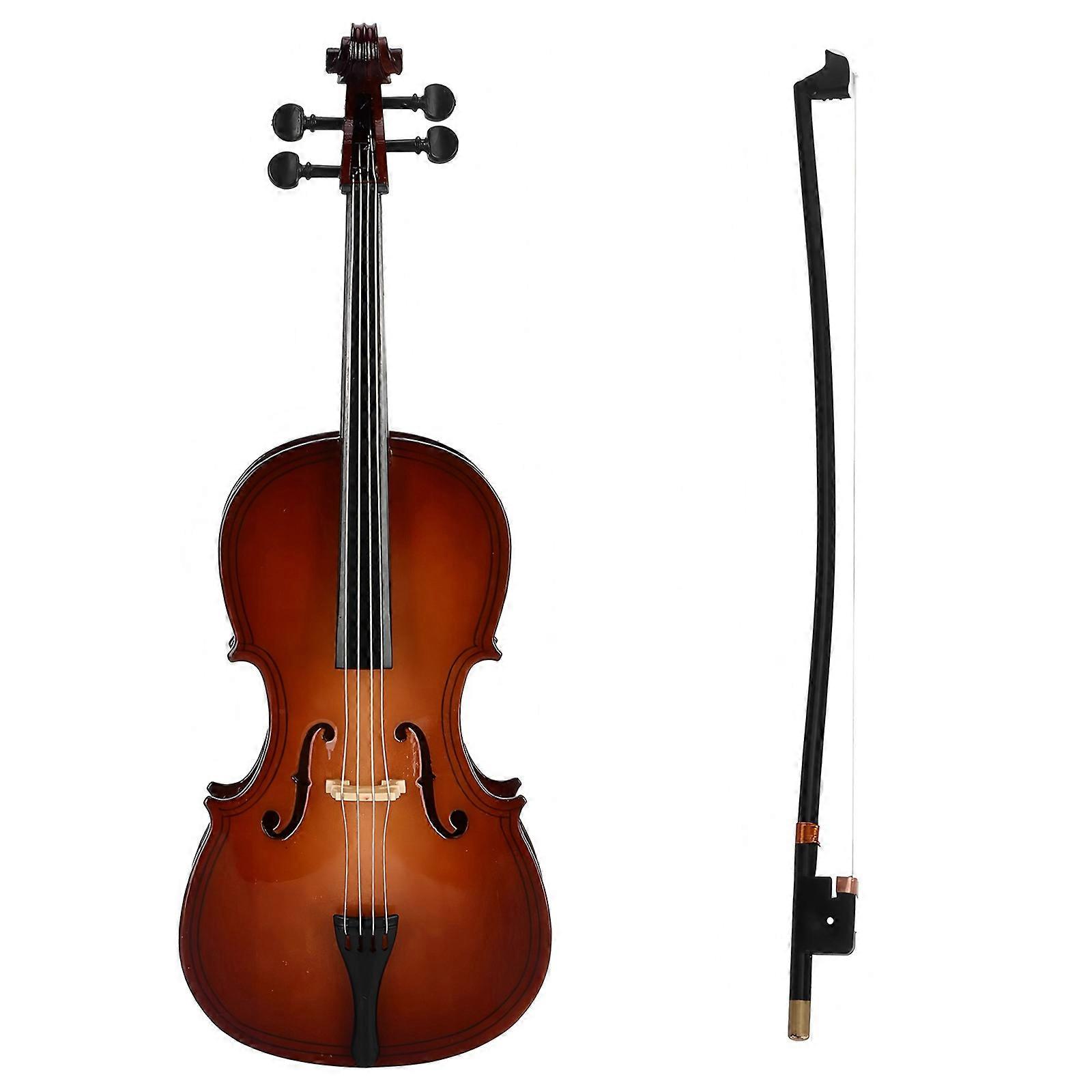 Small Classical Cello Replicas Wood Art Ornament Cello Model Wood Texture Suitable for Displaying on Shelves Desks 20cm