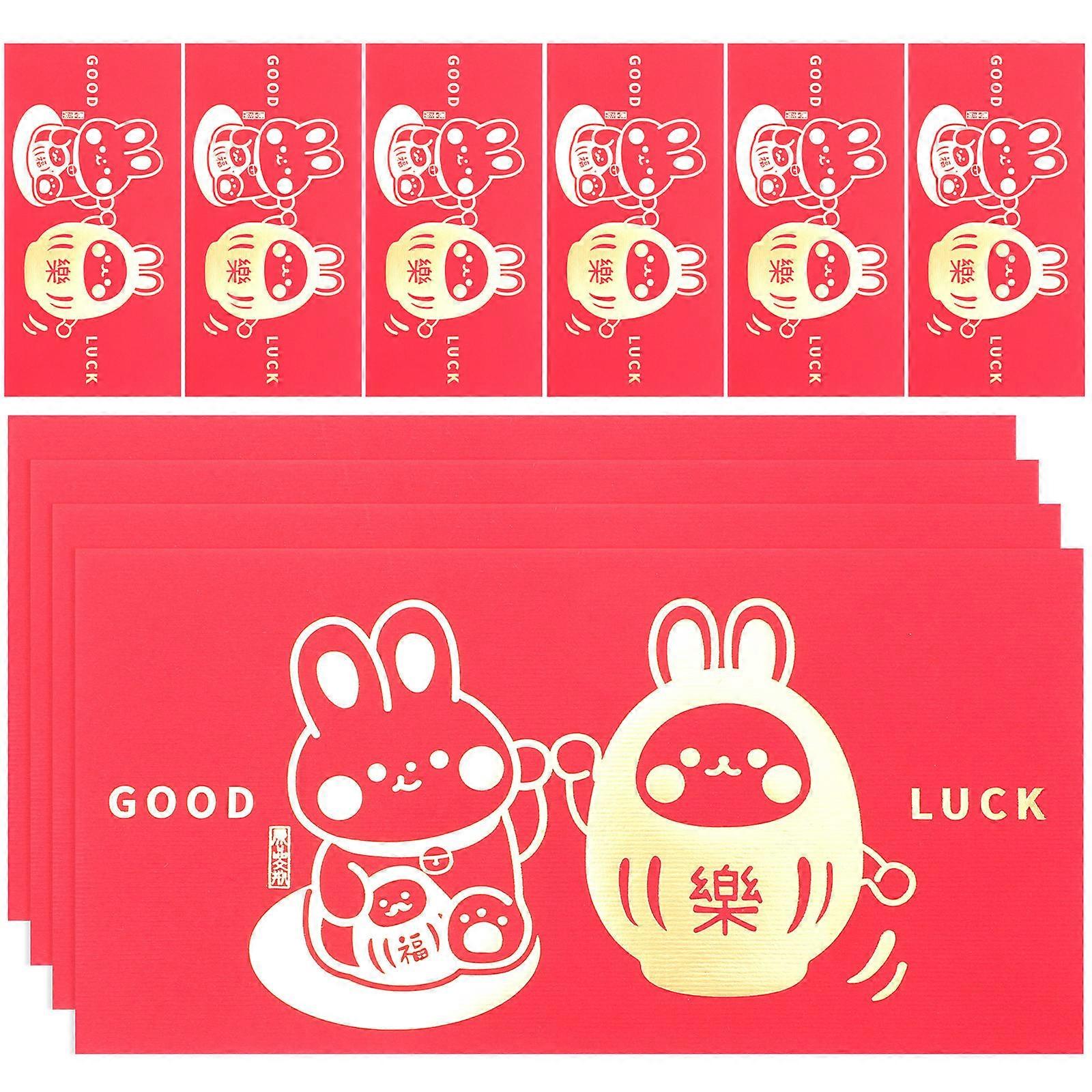 Rabbit Year Red Envelope Money Pouches for Storage Use 12Pcs Paper Design