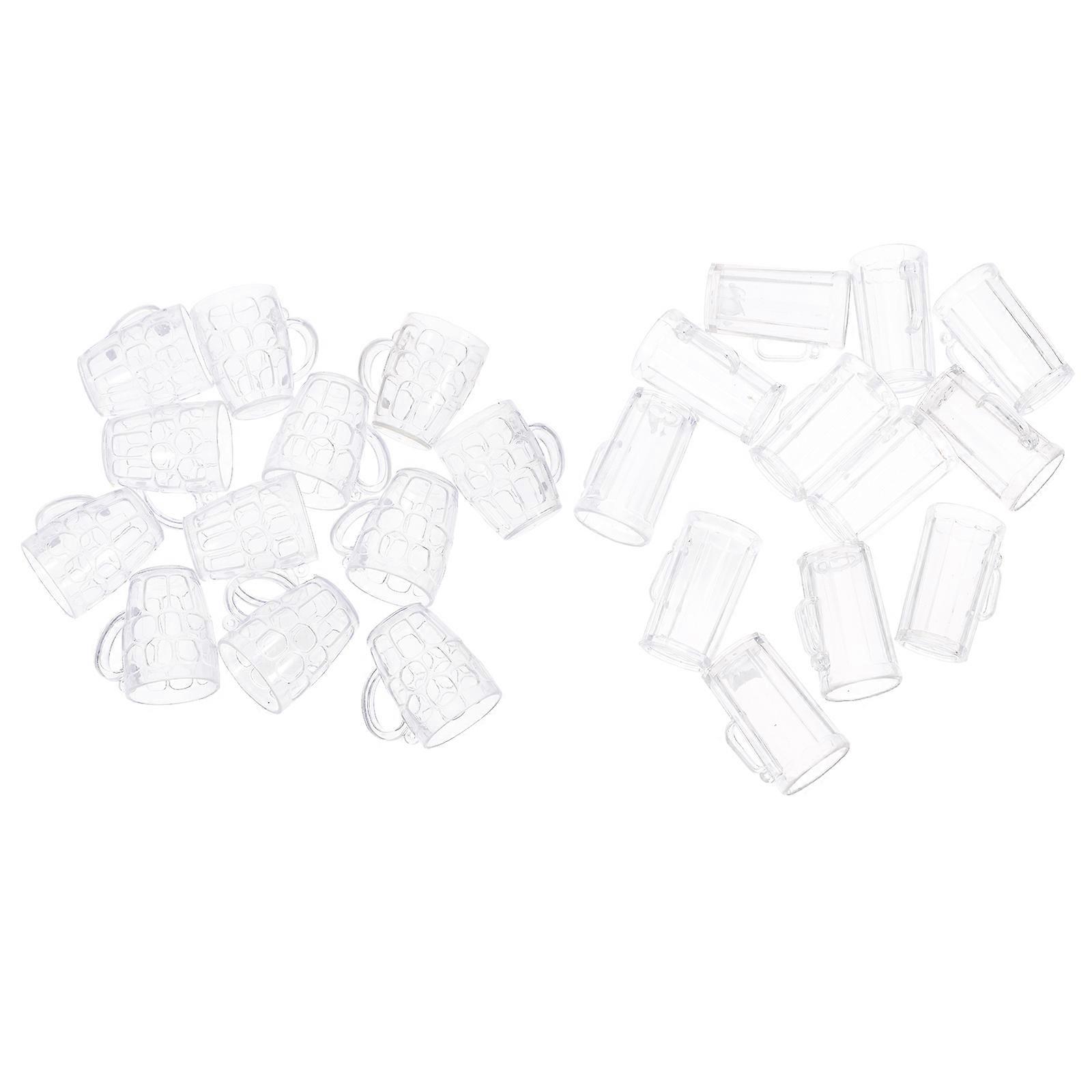 Miniature Beer Mugs for Play Transparent Realistic Appearance 24pcs Mini House Decor